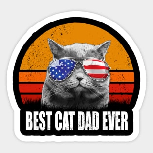 Vintage Best Cat Dad Ever T-Shirt Sticker